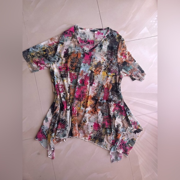 Vintage Dor Dor Couture Top Cover Boho Bohemian Knitted Swim Cover.  2X Colorful - Picture 6 of 16